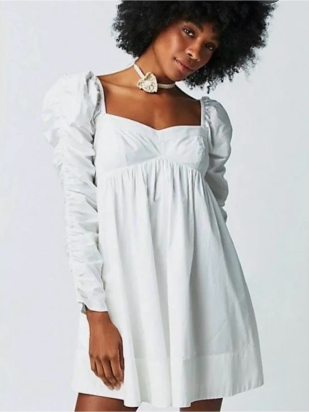Free People Lindsay Rose Babydoll Dress
White Puff-Sleeve Square Neck Mini Dress